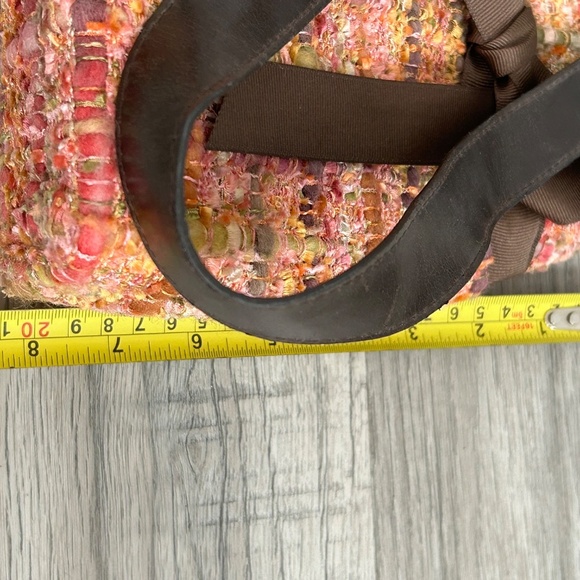 B's Bags Multicolor Woven Tweed Purse w/ Brown Bow - Picture 11 of 12